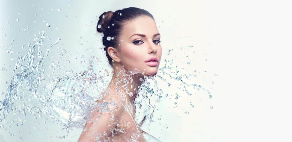 woman with water splash